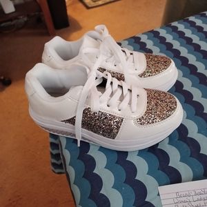 Women's ladies wedge sneakers sequins